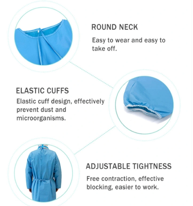 SMS Protective Gowns Disposable , Isolation Gown Non Woven For Food Processing
