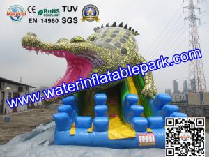 China Commercial Crocodile Inflatable Slide , Inflatable Water Slide For Rental wholesale