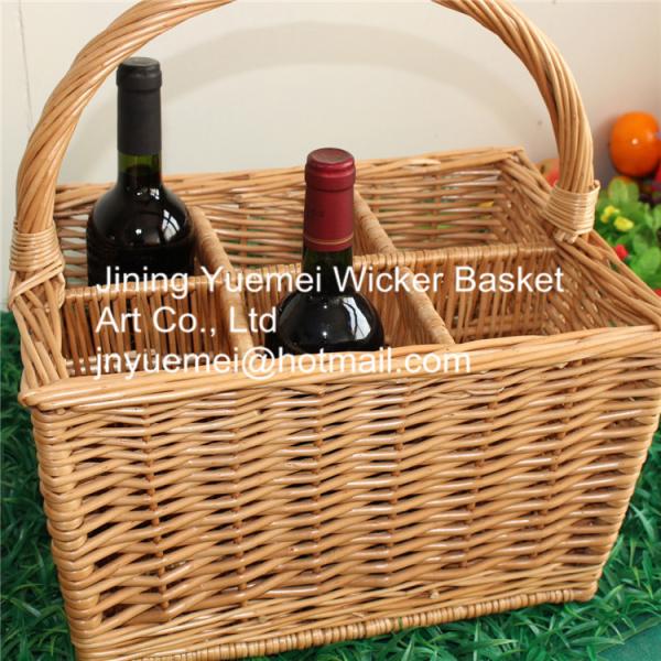 Quality 2016 wicker handle basket wicker redwine basket wicker picnic basket for sale