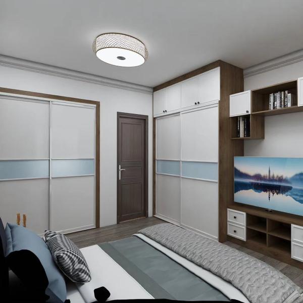 Modern sliding door wardrobe in residential setting