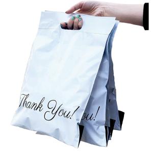 China Waterproof Thank You 12 X 15.5 Poly Mailers , Handled Poly Mailing Bag wholesale