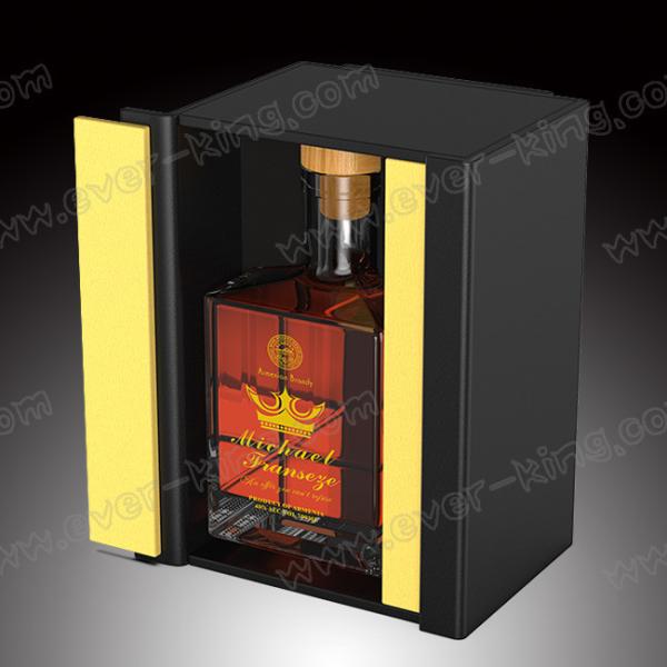 Luxury Customed Drawer Gift Box For Glass Liquor Bottle Vodka Gin Whisky Bottle Packaging Box