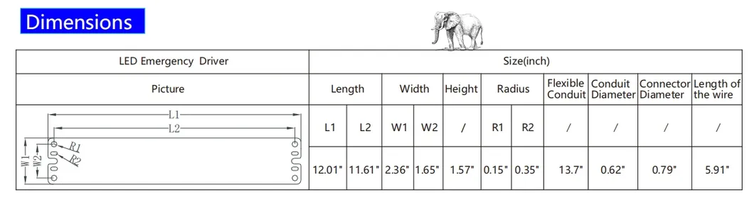 0-10V Dimmable LED Emergency Panic Driver With 90 Minute Discharge Time 5 Year Warranty For Wall Light Panel Light Pendant Light