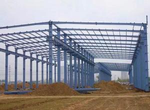 China Prefabricated Steel Frame Structure Metal Building / Steel Building Erection Workshop wholesale