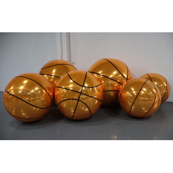 Double layer Shiny PVC Inflatable Mirror Basketball for Event Decoration