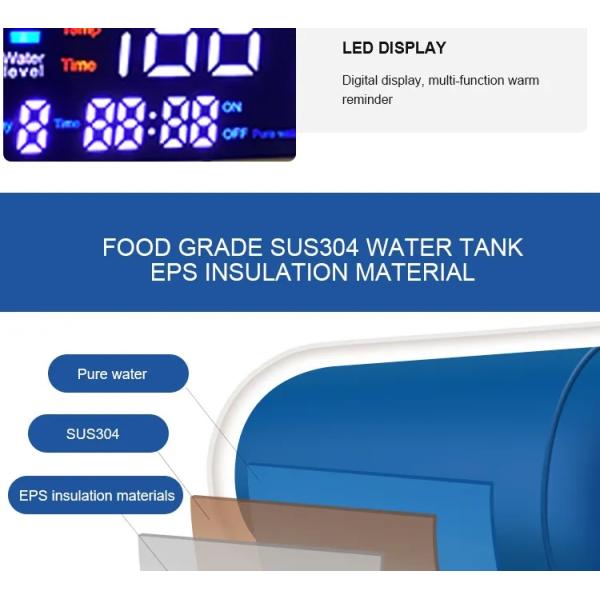 Food Grade Commercial Water Purifiers Dispenser 2000W With 2 Faucets