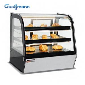 China Curved Front Counter Top Cake Display Fridge , Tempered Glass Dessert Display Cooler wholesale