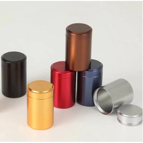 Titanium Alloy Tea Powder Tin Can Box 60ml 120ml 140ml With Screw Lid
