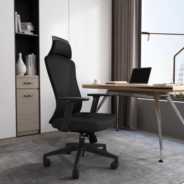 Mesh Swivel 1120-1200mm Office Chair Long Back With Casters