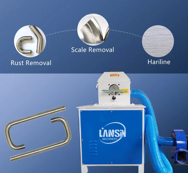 Rust Removal Sanding Polishing Machine SS Metal Bend Pipe Outer Circle 10mm
