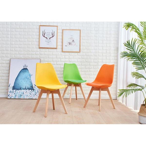 Ergonomic Height Beech Wood Chair , High Back Leather Dining Chairs