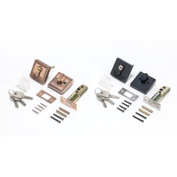 Brass Cylinder Square Deadbolt Lock Matte Black SC1 KW1 Tooth Type