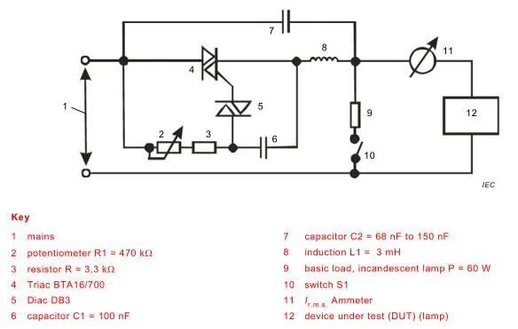 IEC 60560 Figure 8 LED Light Testing Equipment For Non - Dimmable Lamp