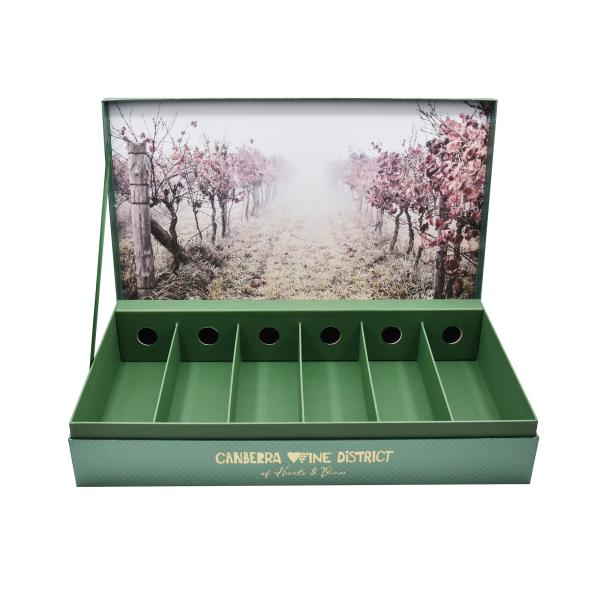 Luxury 6 Pack Wine Gift Boxes Packaging With Custom Logo Lid Packaging Cardboard