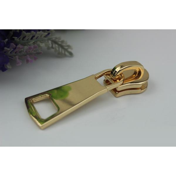 Factory price customized size zinc alloy light gold No.15 metal zipper slider with puller