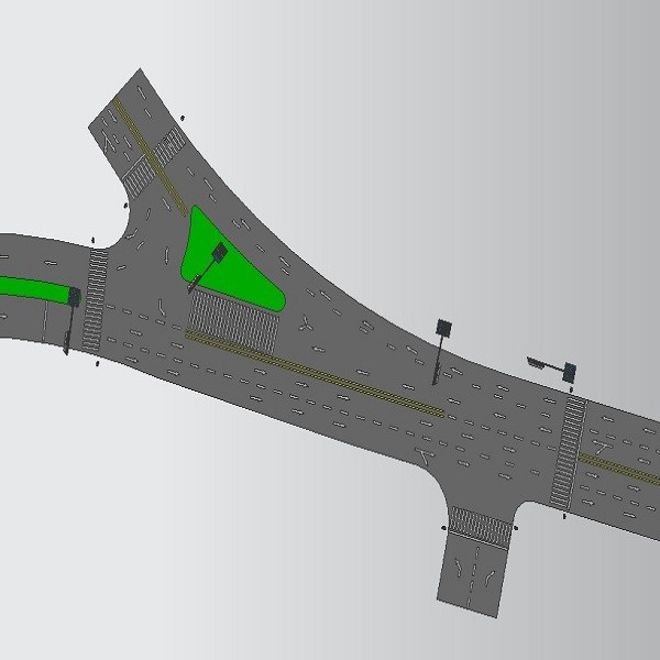 Cross Road Installation Traffic Signal Post 3M 3.3M Straight Type