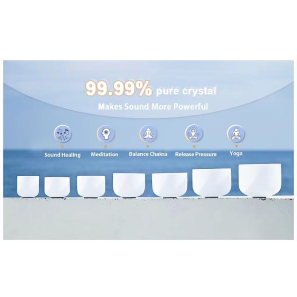 Quartz Crystal Singing Bowls Products For Meditation Sound Healing Quartz Crystal 432HZ Set