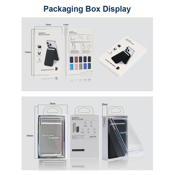 Real Leather Mag Safe Wallets Customized Leather Cell Phone Card Holder Embossed Logo