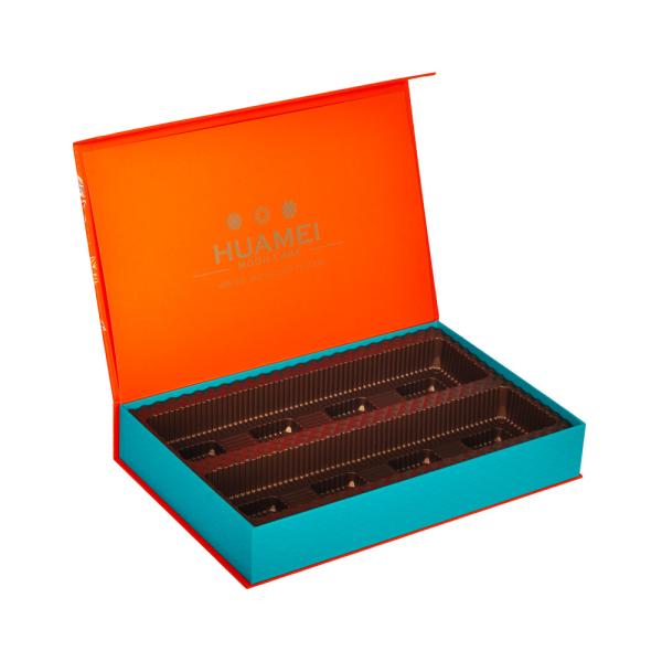 Yellow Rigid Paper Gift Box Packaging Moon Cake With Magnetic Lid