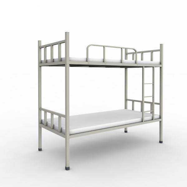 Quality Dormitory Double Layer Anti Slip Gray Color Metal Bunks With Ladder for sale