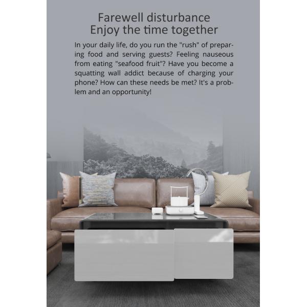 2024 Smart Coffee Table Mini Wireless Charging Dual Door Refrigerator for Living Room Furniture