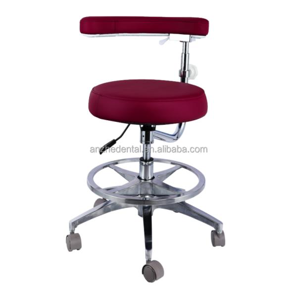 Height Adjustable Hospital Furniture Chair Micro Fiber Leather Round Shape Dentist Stool