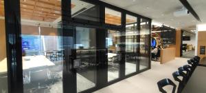 Easy To Install Office Partition Wall With Fireproof Feature Aluminum Alloy Frame Material