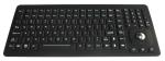 Ruggedized Silicone Rubber Keyboard With Optical Trackball Panel Mount