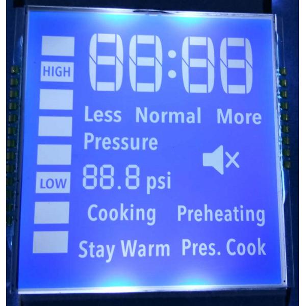 Segment Lcd Custom Design FSTN / TN Lcd Display , Zebra Connector Trans-missive Monochrome Lcd play for Water Meter