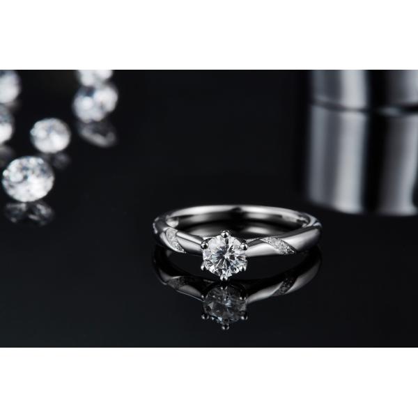 White 925 Sterling Silver Custom Moissanite Ring Engagement