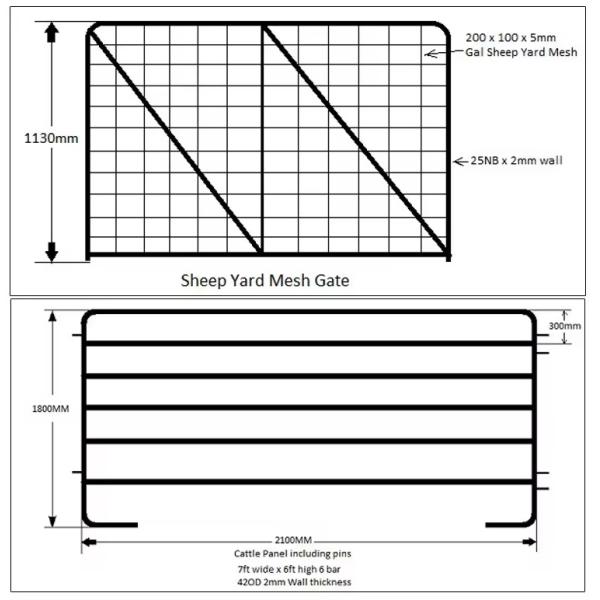 V Stay Galvanized Cattle Fencing Heavy Duty Farm Cattle Gates For Australia Market