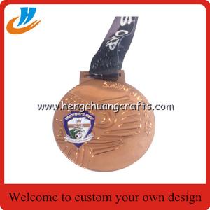 China Wholesale custom gold award medals with ribbon for sports awards wholesale