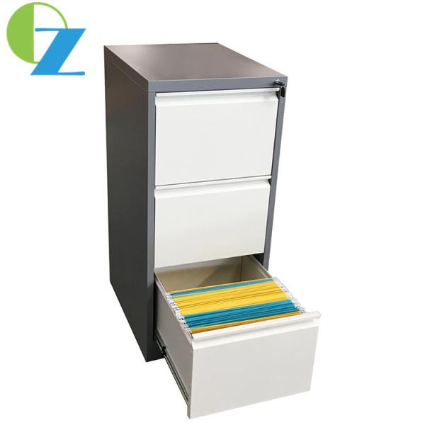 Quality Assembled 3 Layer Steel Office Vertical File Cabinet Metal Drawer Units for sale