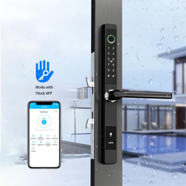 Quality Aluminum Fingerprint App Control Door Lock Bluetooth Waterproof IP65 for sale
