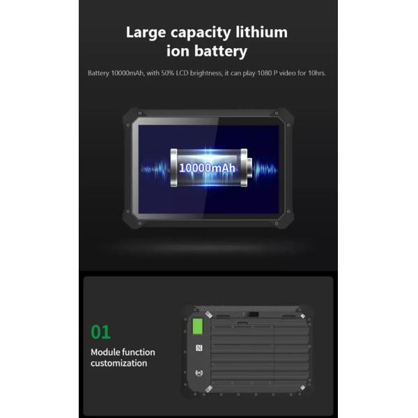 Rugged Industrial IP67 UHF RFID Reader Android WIFI 4G Bluetooth Fingerprint Barcode Scanner Tablet