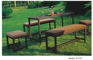 China 5pcs wicker rattan patio furniture garden benches ottoman table-8111 wholesale