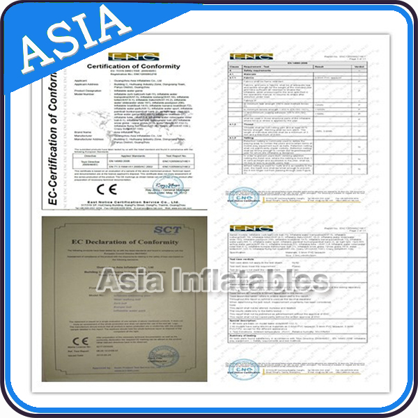 Outdoor Commercial Inflatable Ground Water Park Slide with Pool , Moving Water Park