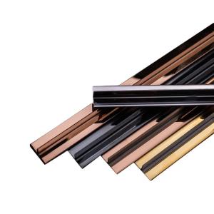 China Painted Gold Mirror Polishing T-shape Stainless Steel Tile Trim for Wall Decorative 1kg wholesale