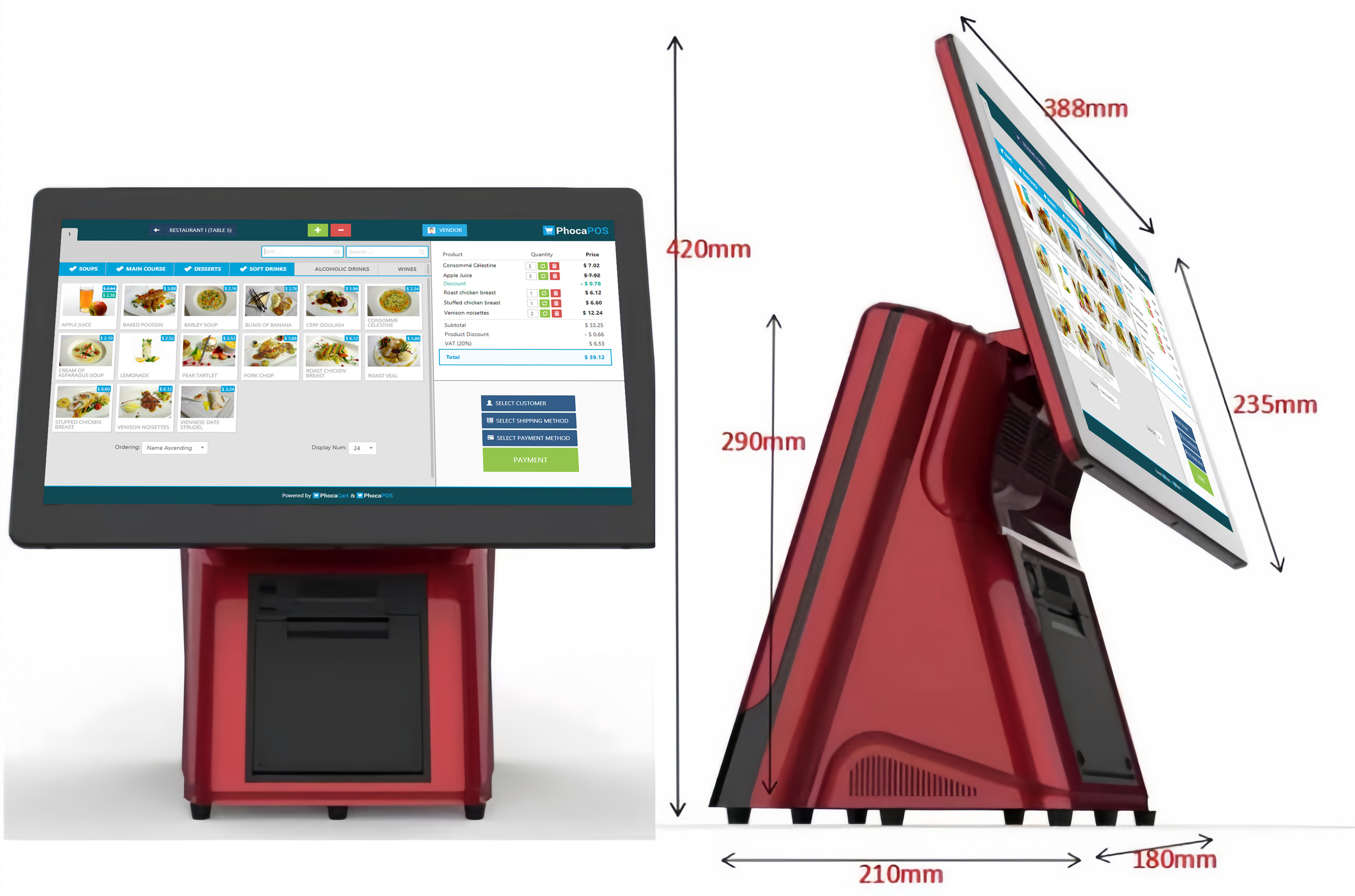 15 Inch Single Screen POS Terminal Android 11 Touch Screen All in One Cash Register