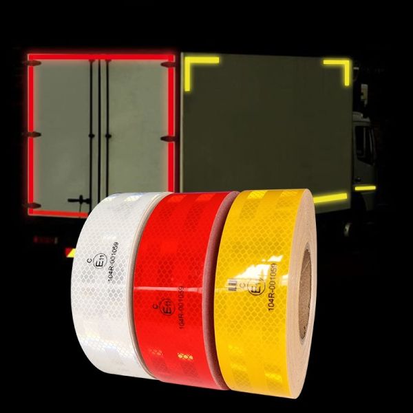 2 In*150 Ft White Yellow Red Radium Roll ECE 104r Prismatic Reflective Tape For Vehicles