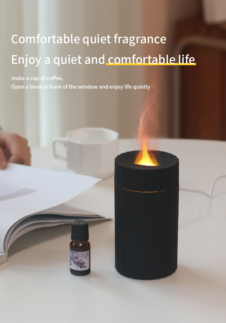 HOMEFISH Household Portable Aroma Diffuser Flame Car Diffuser Humidifier 100ml