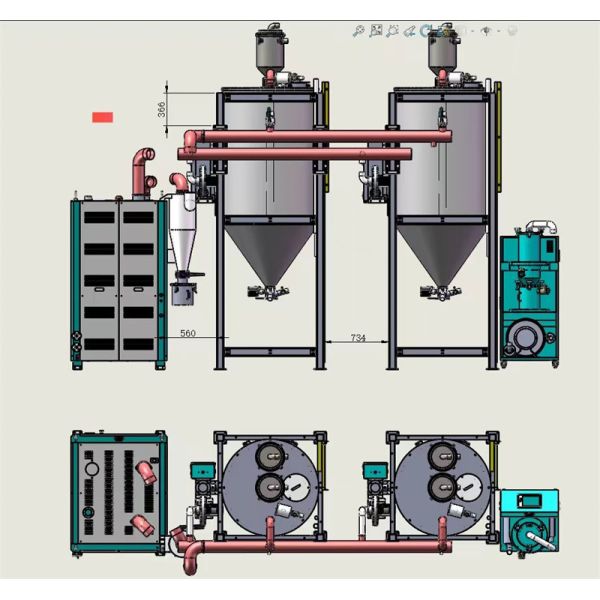Hygroscopic Plastic Hopper Dryer With Overheat And Overload Protection CE / ISO Certification