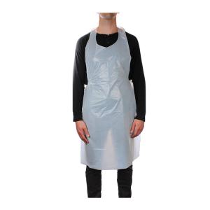 China Sanitary Plastic Disposable Aprons Blue / White For Food Industry wholesale