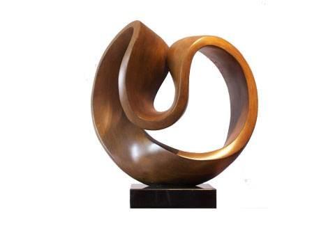 Quality Forged Abstract Copper Art Sculpture Small Black Bronze Art Statues Reception Room Decoration for sale