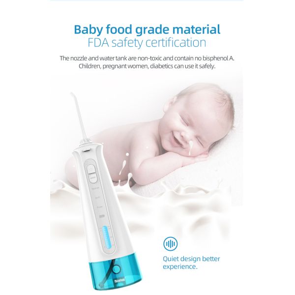 1400 MAh Battery 230ml Tank Water Flosser With Water Level Display