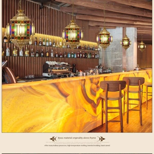 Creative Ethnic Vintage Copper Chandelier With Copper Body 180° Beam Angle