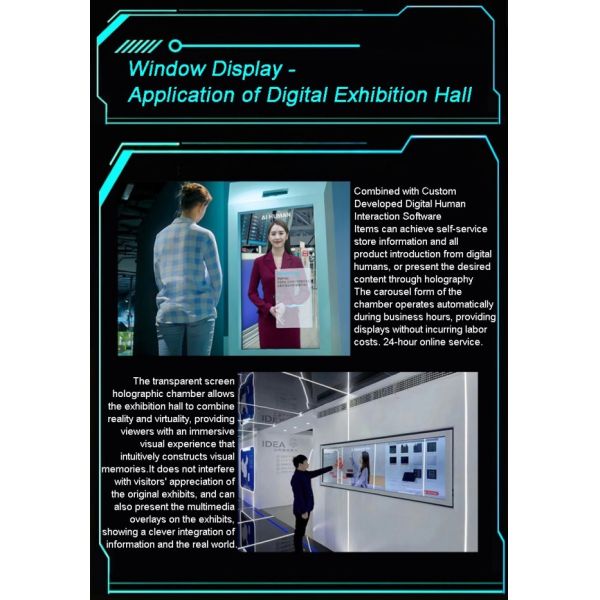Wholesale 3D Holographic Capsule Transparent Screen Display Cabinet, Supporting Custom AI Portrait Replication Interactive Cabinets