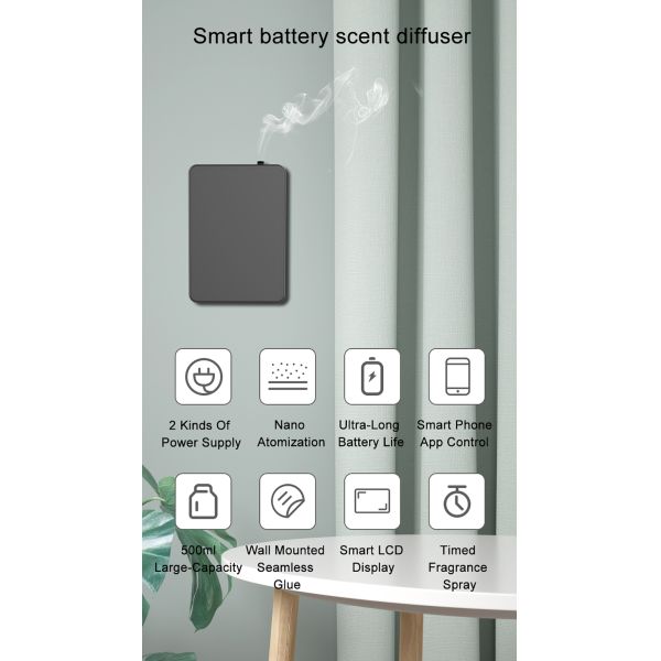 2023 New Arrival Battery Aroma Diffuser 500ml Smart Home Essential Oil Diffuser Waterless Aromatherapy Nebulizing Diffuser