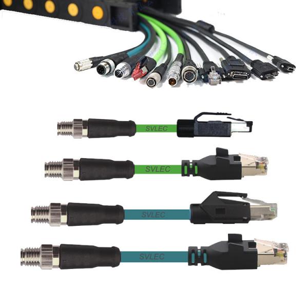 Quality Flexible Drag Chain Cable M12 to RJ45 Plug Connector Ethernet Network Cable Cat6 Wiring Harness Turnkey for sale