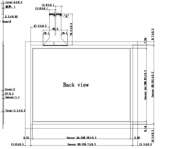 12.1" USB controller Projected Capacitive Touch Screen with G+G structure